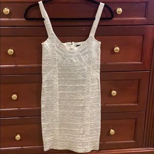 Bebe Silver bandage dress